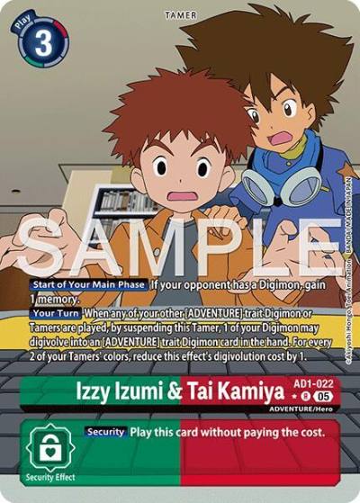 Izzy Izumi & Tai Kamiya Alternate Art AD1-022 Advanced Booster Digimon Generation Digimon card