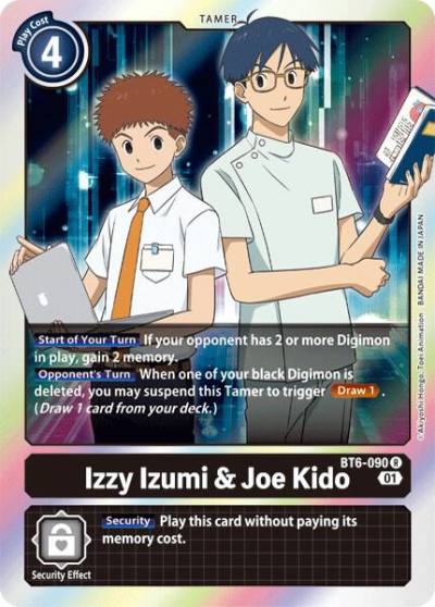 Izzy Izumi and Joe Kido BT6-090 R Double Diamond Digimon card