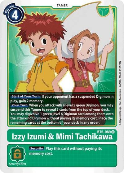 Izzy Izumi and Mimi Tachikawa BT5-089 R Battle of Omni Digimon card