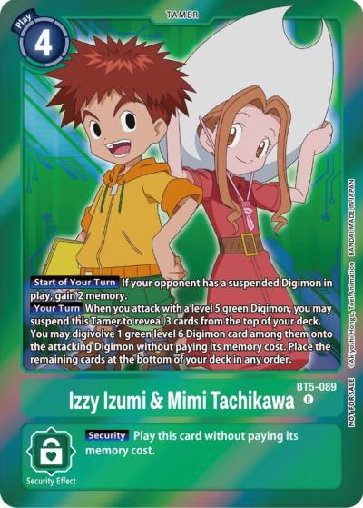 Izzy Izumi and Mimi Tachikawa Event Pack 5 BT5-089 R Battle of Omni Digimon card