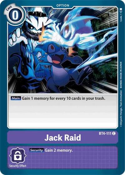 Jack Raid BT4-111 C Great Legend Digimon card