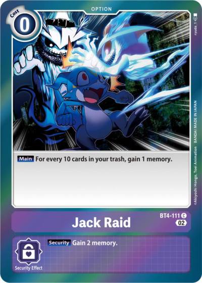 Jack Raid Resurgence Booster Reprint BT4-111 C Resurgence Booster Digimon card
