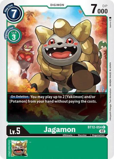 Jagamon BT12-054 C Across Time Digimon card