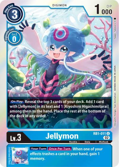 Jellymon RB1-011 U Resurgence Booster Digimon card