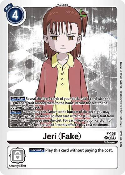 Jeri Fake Store Tournament 2024 Oct Dec Participation Pack P-158 P Digimon Promotion Cards Digimon card