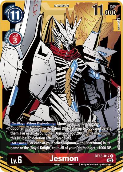 Jesmon Alternate Art BT13-017 R Versus Royal Knights Digimon card