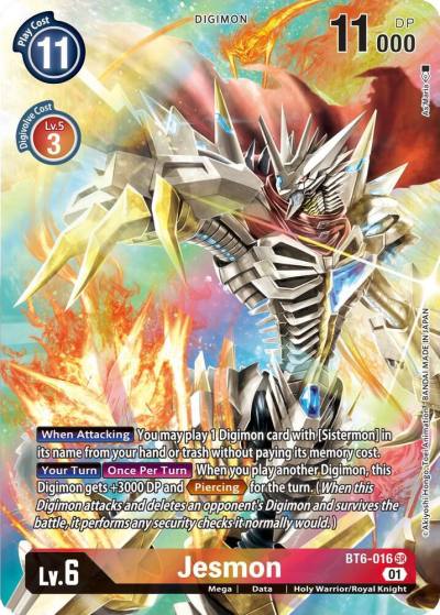 Jesmon Alternate Art BT6-016 SR Double Diamond Digimon card