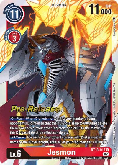 Jesmon BT13-017 R Versus Royal Knights Pre-Release Cards Digimon card