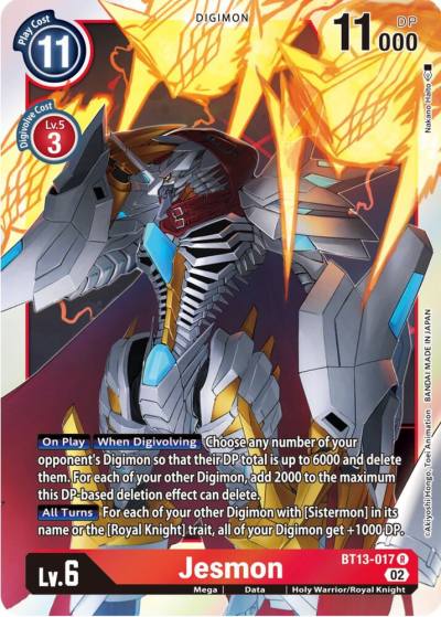 Jesmon BT13-017 R Versus Royal Knights Digimon card