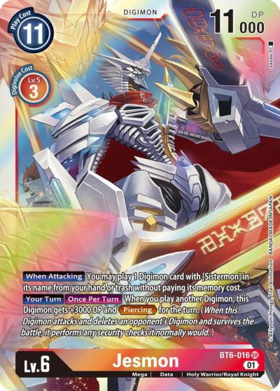 Jesmon BT6-016 SR Double Diamond Digimon card