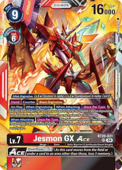 Jesmon GX ACE BT20-021 SR Release Special Booster 2.5 Digimon card