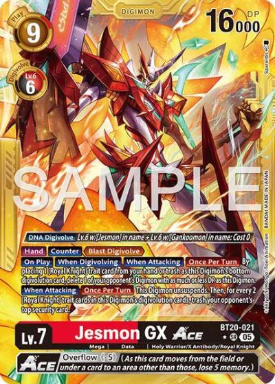 Jesmon GX ACE Gold Border BT20-021 SR Advanced Booster Digimon Generation Digimon card