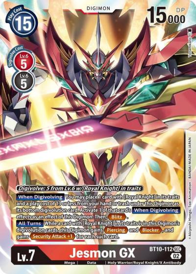 Jesmon GX BT10-112 SEC Xros Encounter Digimon card
