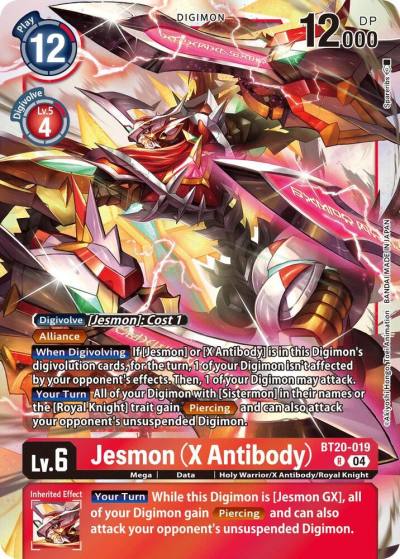 Jesmon X Antibody BT20-019 R Release Special Booster 2.5 Digimon card