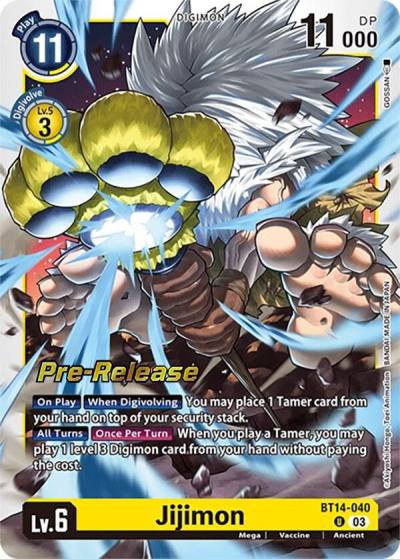 Jijimon BT14-040 U Blast Ace Pre-Release Cards Digimon card