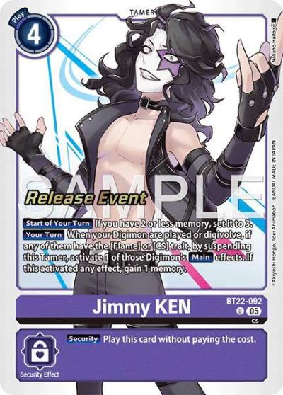 Jimmy KEN BT22-092 U Cyber Eden Release Event Cards Digimon card