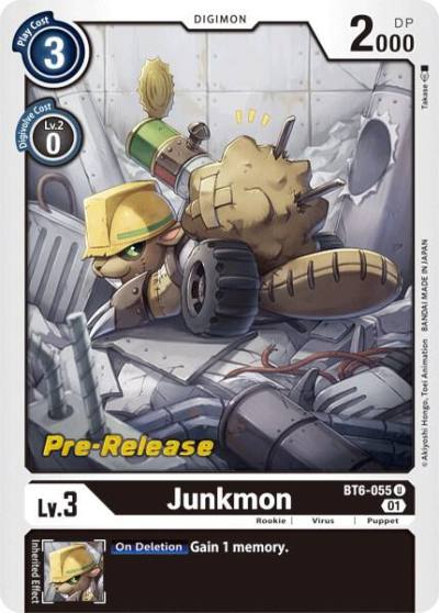 Junkmon BT6-055 U Double Diamond Pre-Release Cards Digimon card
