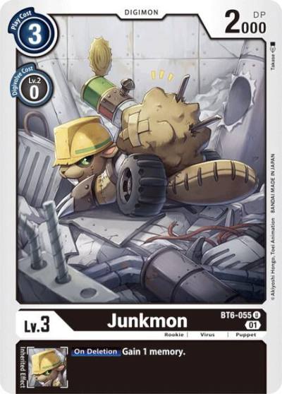 Junkmon BT6-055 U Double Diamond Digimon card