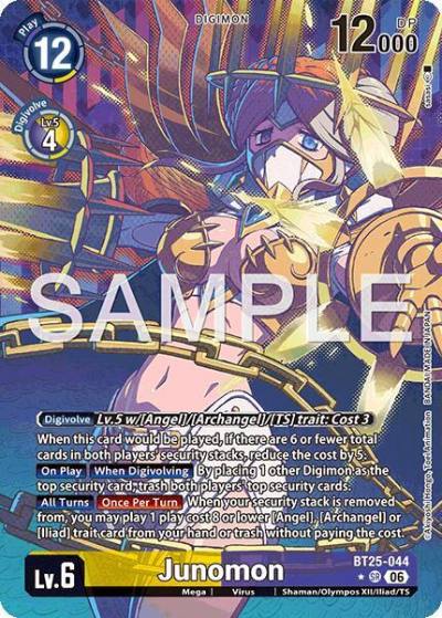 Junomon Alternate Art BT25-044 SR Dual Revolution Digimon card
