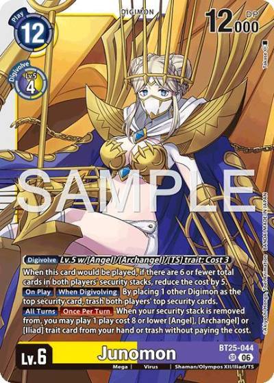 Junomon BT25-044 SR Dual Revolution Digimon card