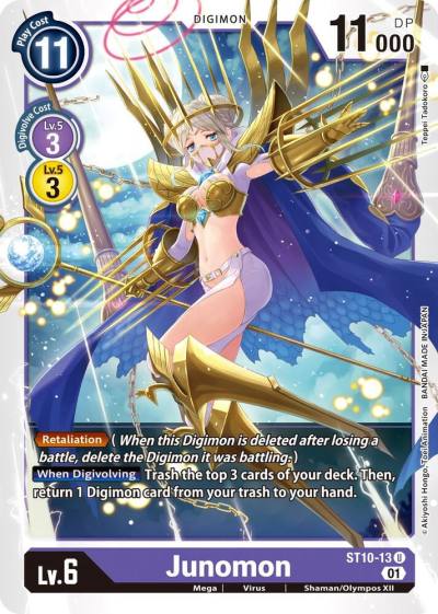 Junomon ST10-13 U Starter Deck 10: Parallel World Tactician Digimon card