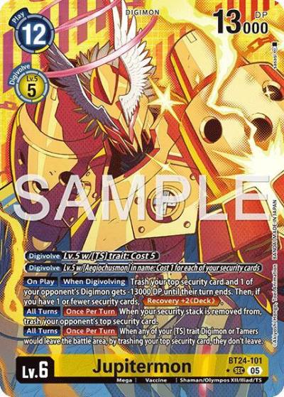 Jupitermon Alternate Art BT24-101 SEC Time Stranger Digimon card