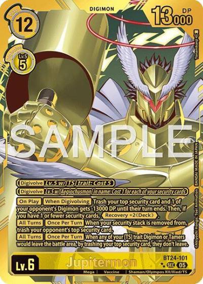 Jupitermon Rare Pull BT24-101 SEC Time Stranger Digimon card