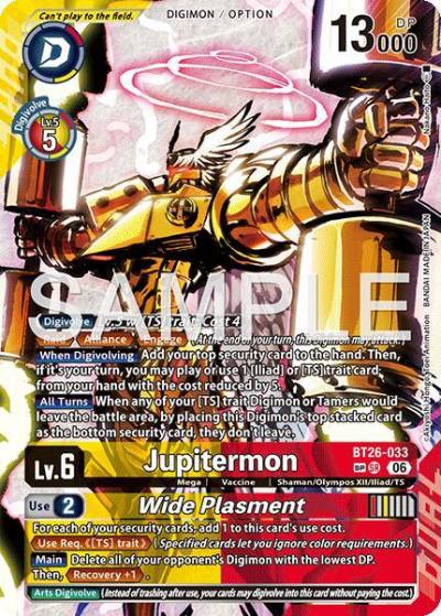 Jupitermon // Wide Plasment SP BT26-033 SR Timeless Bonds Digimon card
