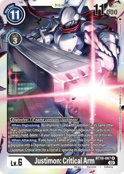 Justimon Critical Arm BT10-067 R Xros Encounter Digimon card