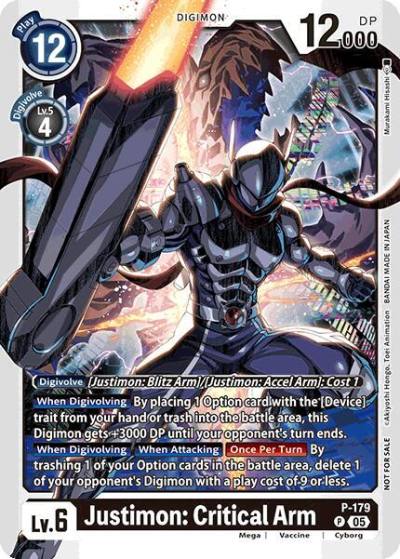 Justimon Critical Arm Store Tournament 2025 Vol2 Participation Pack P-179 P Digimon Promotion Cards Digimon card