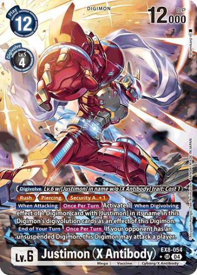 Justimon X Antibody Alternate Art EX8-054 SR Chain of Liberation Digimon card