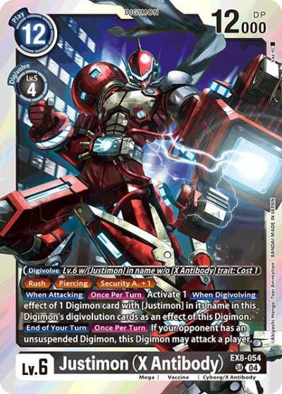 Justimon X Antibody EX8-054 SR Chain of Liberation Digimon card