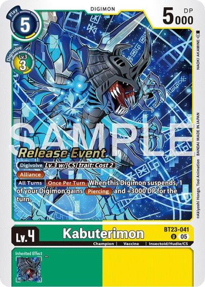 Kabuterimon BT23-041 U Hackers' Slumber Release Event Cards Digimon card