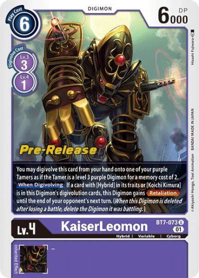 KaiserLeomon BT7-073 U Next Adventure Pre-Release Cards Digimon card