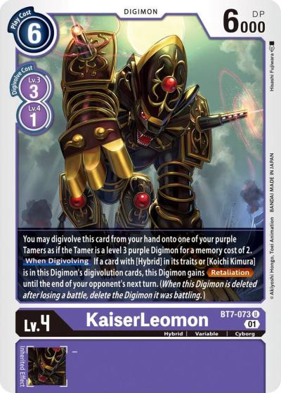 KaiserLeomon BT7-073 U Next Adventure Digimon card