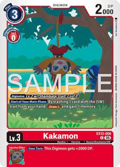 Kakamon EX12-006 R Digital World Shambala Digimon card