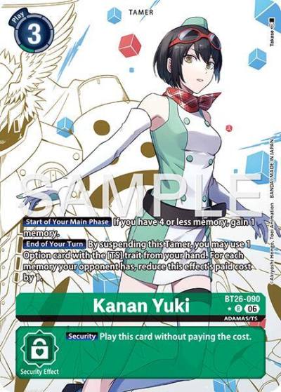 Kanan Yuki Alternate Art BT26-090 R Timeless Bonds Digimon card