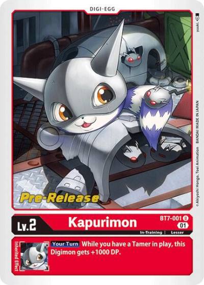 Kapurimon BT7-001 U Next Adventure Pre-Release Cards Digimon card