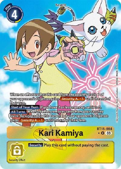 Kari Kamiya Alternate Art BT15-084 R Exceed Apocalypse Digimon card