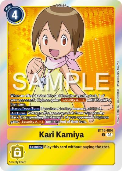 Kari Kamiya BT15-084 R Exceed Apocalypse Digimon card