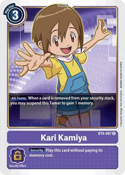 Kari Kamiya BT4-097 R Great Legend Digimon card