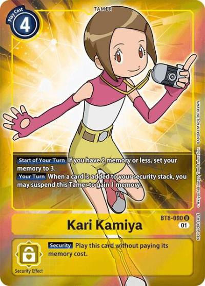 Kari Kamiya Box Topper BT8-090 U New Awakening Digimon card