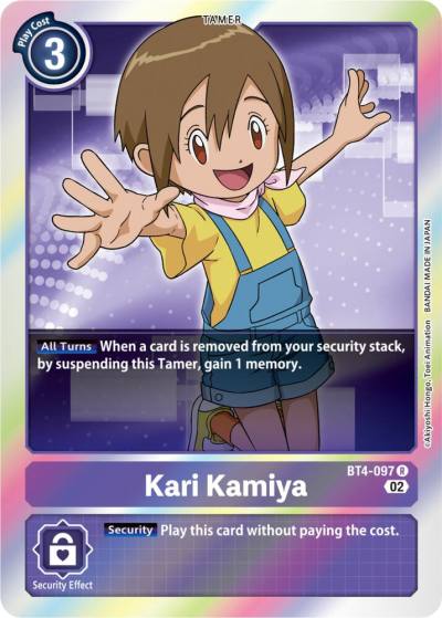 Kari Kamiya Resurgence Booster Reprint BT4-097 R Resurgence Booster Digimon card