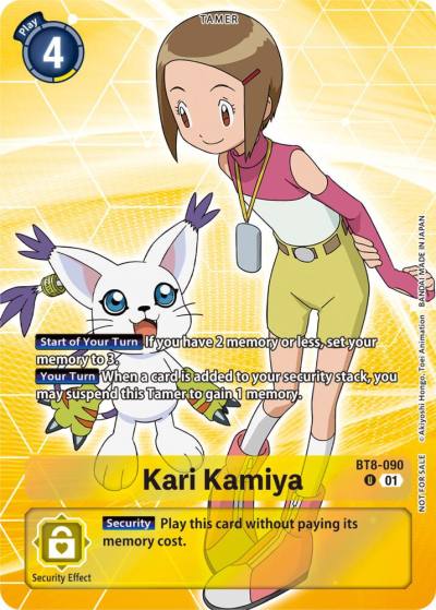 Kari Kamiya Tamer Party Pack The Beginning BT8-090 U New Awakening Digimon card
