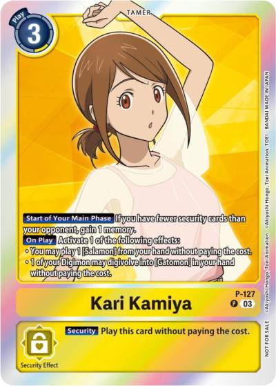 Kari Kamiya Tamer Party Pack The Beginning Ver 20 P-127 P Digimon Promotion Cards Digimon card
