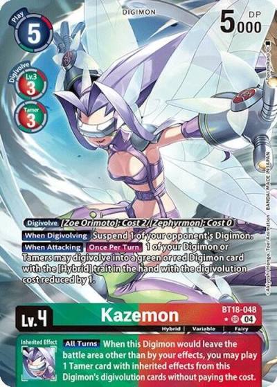 Kazemon Alternate Art BT18-048 SR Release Special Booster 2.0 Digimon card