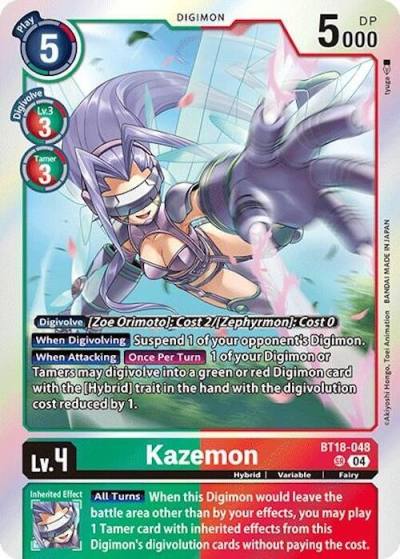 Kazemon BT18-048 SR Release Special Booster 2.0 Digimon card