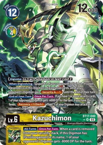 Kazuchimon Alternate Art BT17-040 SR Secret Crisis Digimon card