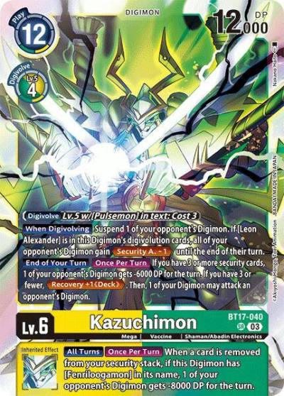 Kazuchimon BT17-040 SR Secret Crisis Digimon card