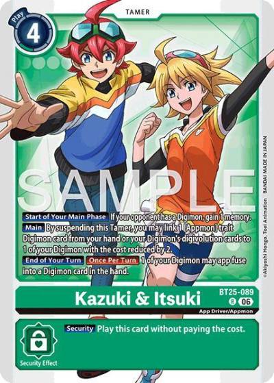 Kazuki & Itsuki BT25-089 R Dual Revolution Digimon card
